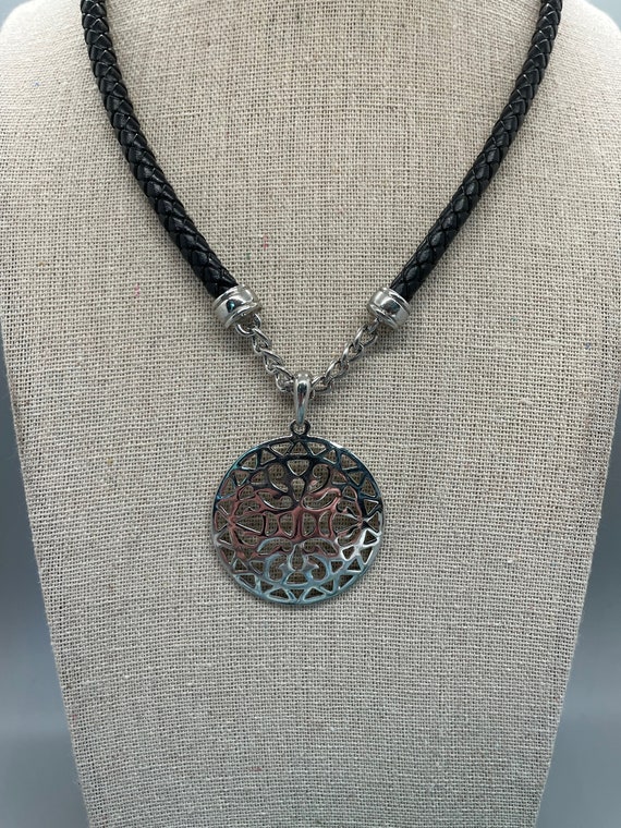 Vintage Premier Design Medallion leather necklace - image 2