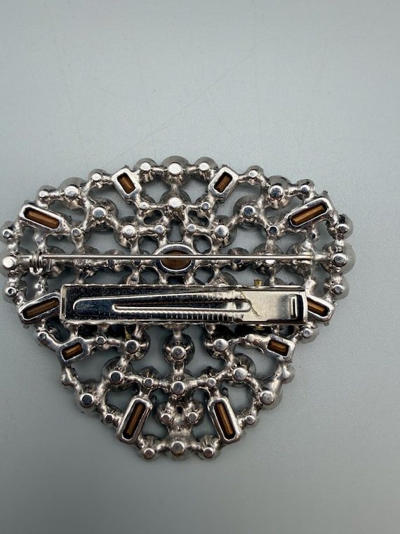 Vintage MidCentury Rhinestone Statement Brooch - image 6