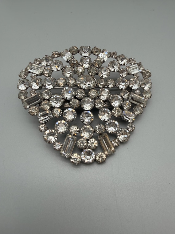 Vintage MidCentury Rhinestone Statement Brooch - image 5