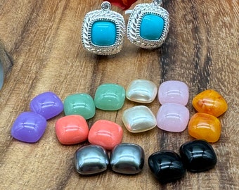 Pendientes de clip plateados intercambiables Joan Rivers con 9 colores