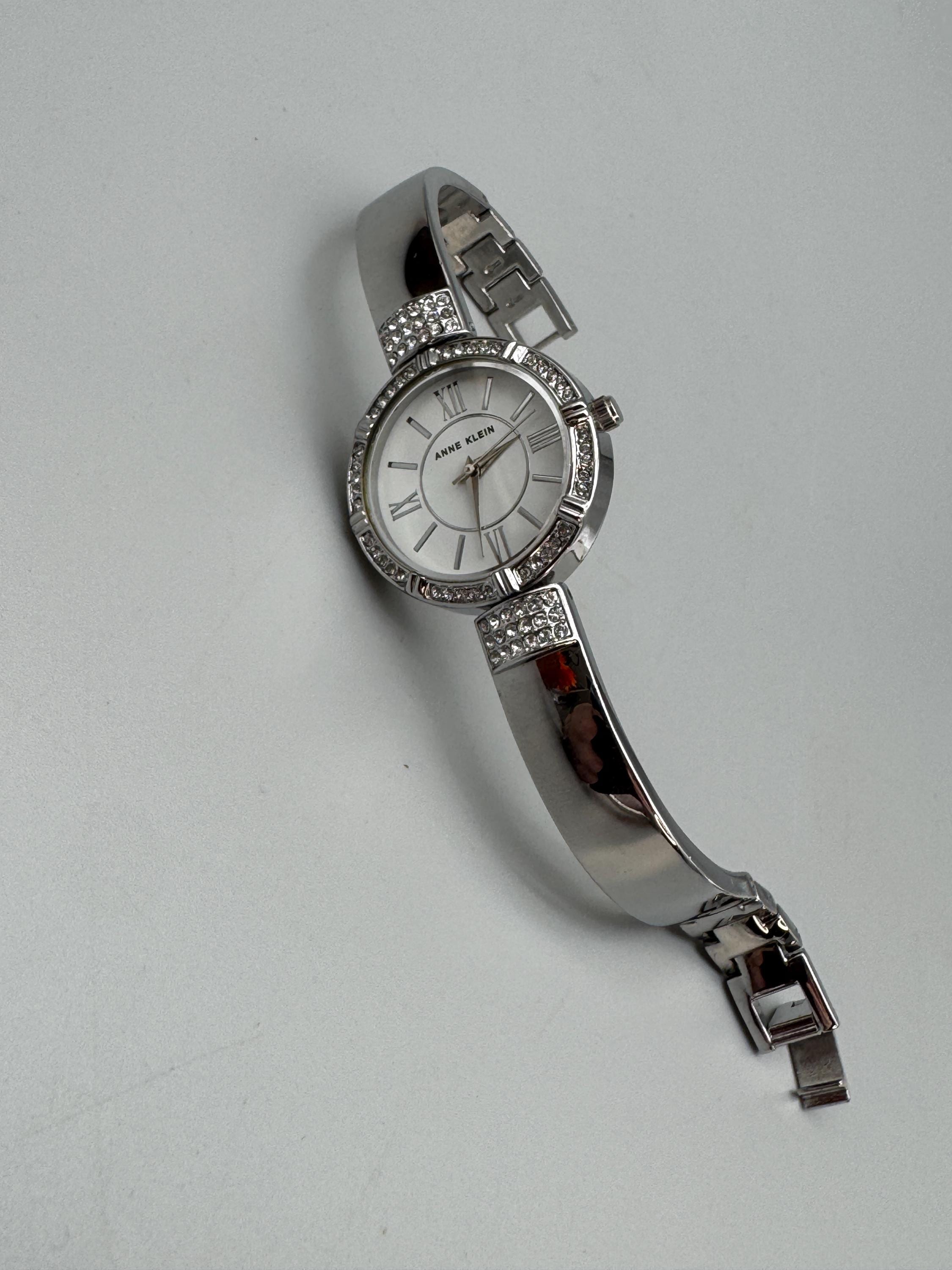 Anne Klein Crystal Silver Bangle Watch: Japanese Quartz  display picture 1