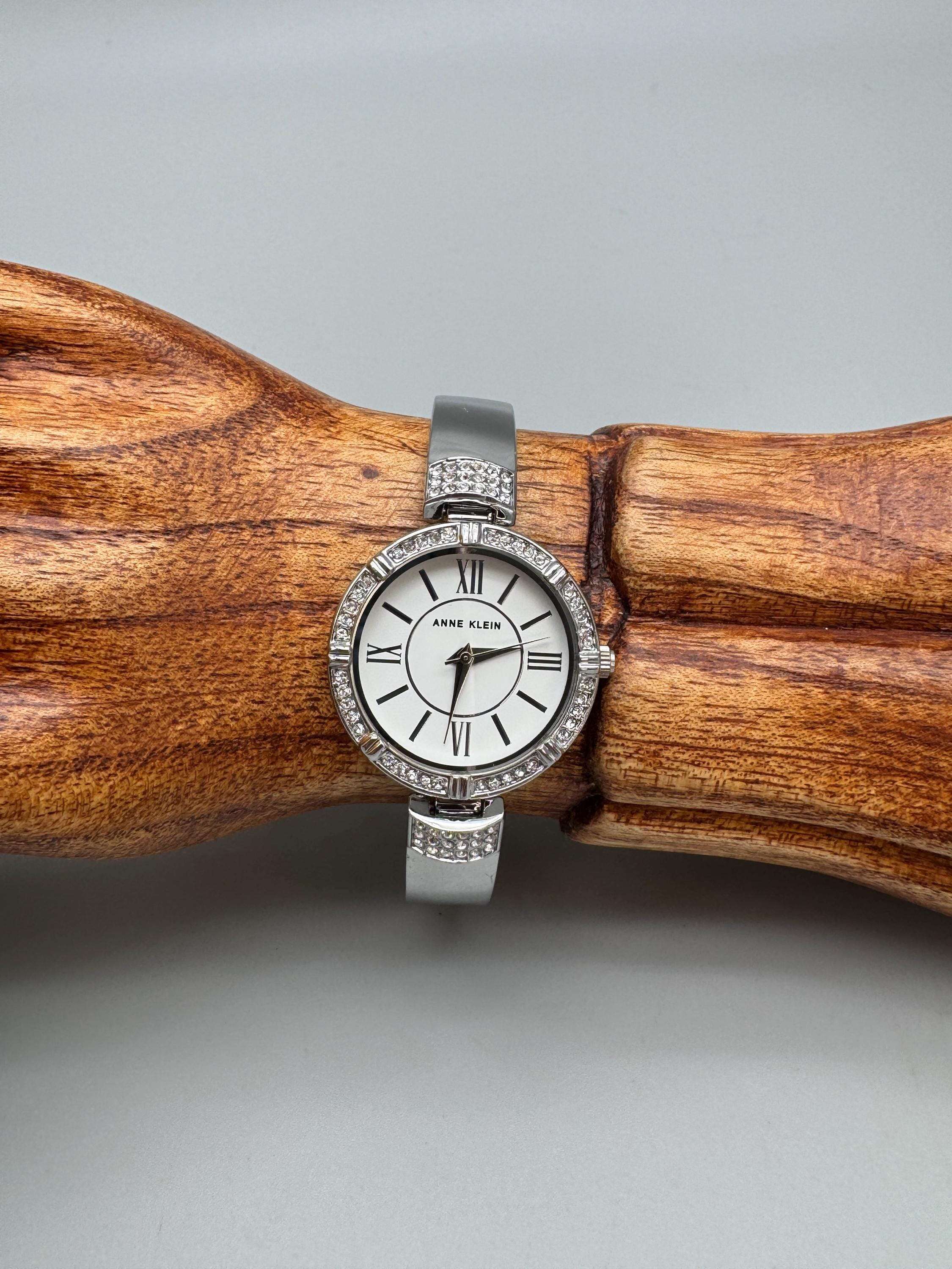 Anne Klein Crystal Silver Bangle Watch: Japanese Quartz  display picture 2