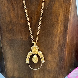 Vintage Joan Rivers Russian Egg Charm Necklace