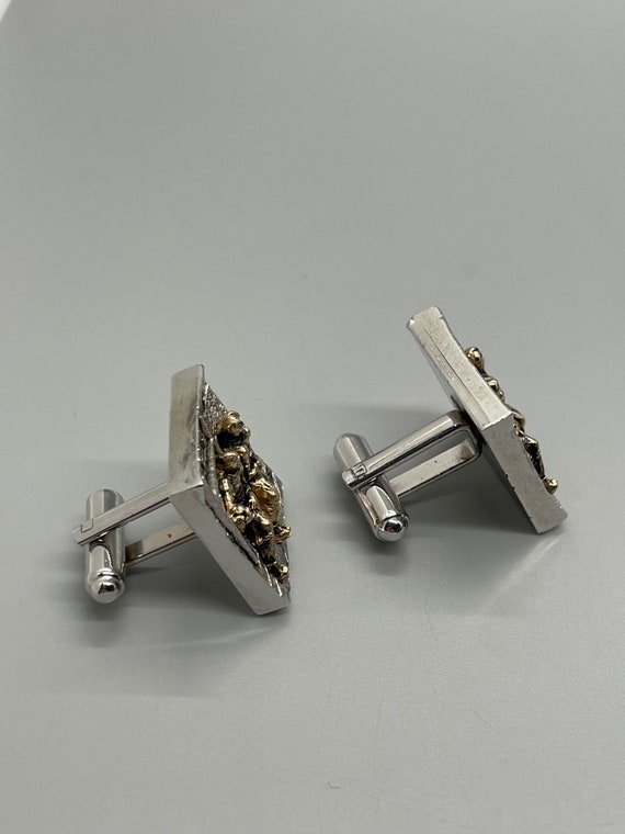 RARE FIND - Vintage football cufflinks silver and… - image 8