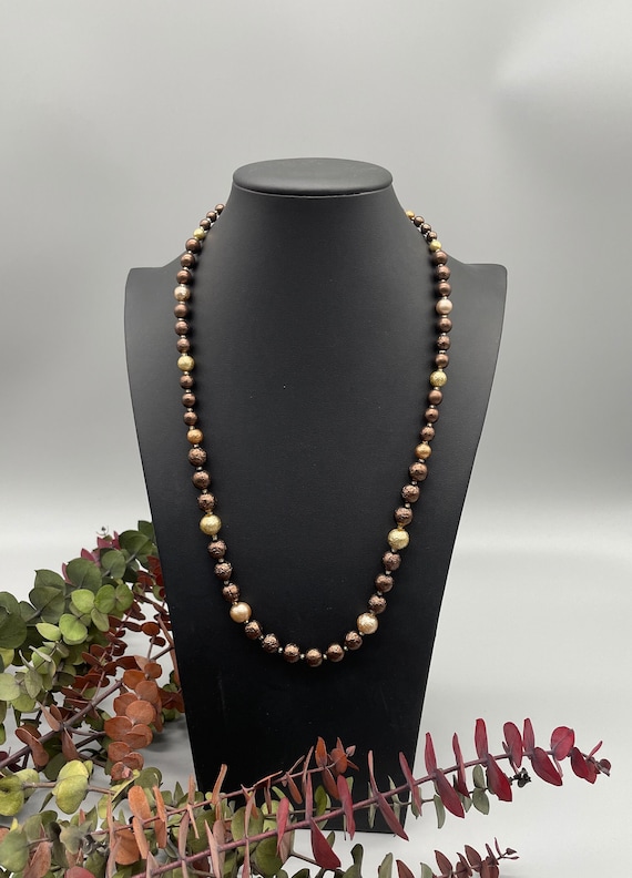 Vintage Lydell NYC 24" Gold, Brown and Bronze Bead