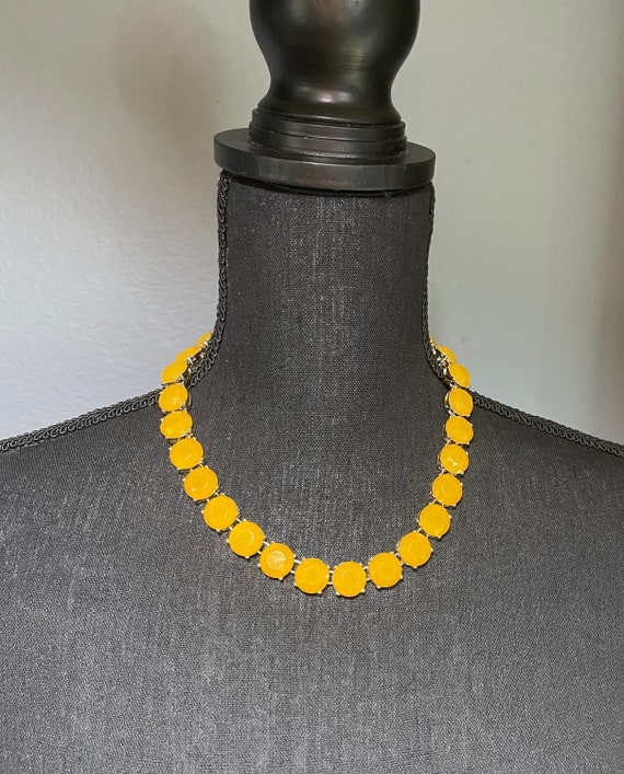 Vintage J Crew Yellow Glass beads with Gold filigr