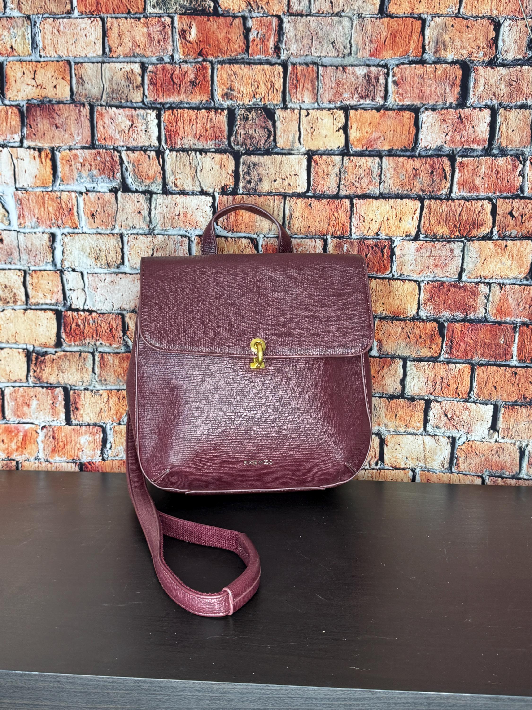 Pixie Mood Gray Vegan Leather Convertible Mini Backpack Crossbody Bag Still good to swing over thick coats, Mini Kim Backpack main image 2
