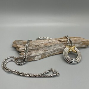Vintage Park Lane &quot;X&quot; Kiss Necklace in silver and gold tones