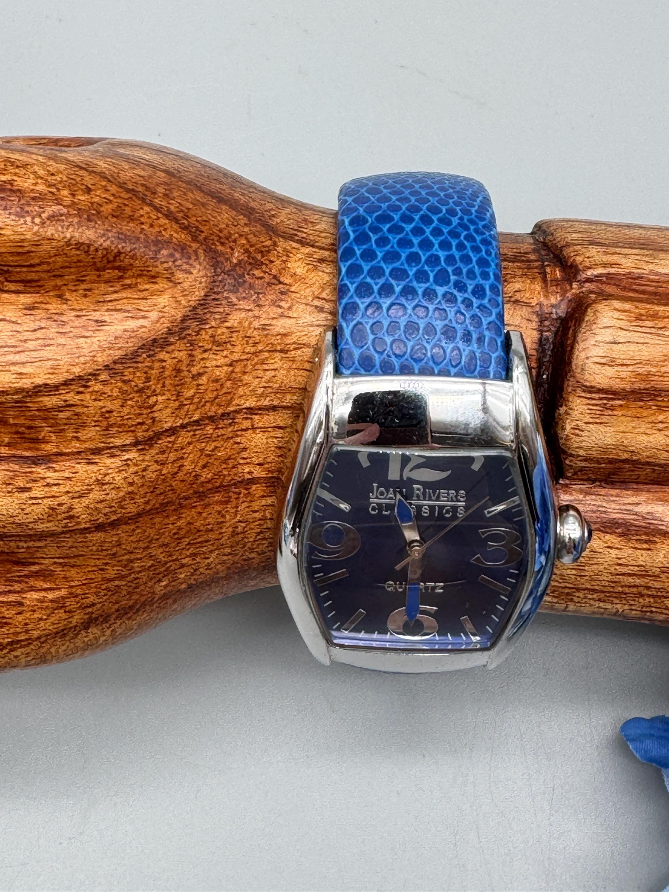 Joan Rivers Blue Strap Crystal Accent Women\'s Watch Joan Rivers Watch: Blue Alligator Faux Leather, Crystal  main image 2