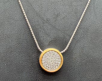 Brighton Halsband med hänge i guld och silver med pavekristaller