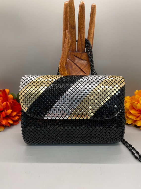 Vintage Art deco Metallic sequin evening bag - image 2