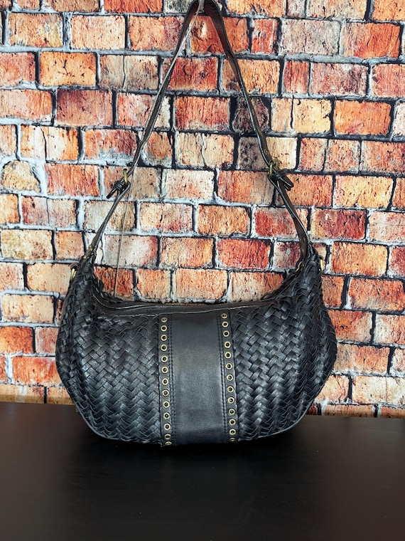 Cole Haan Village Weave Black Leather Purse - Etsy