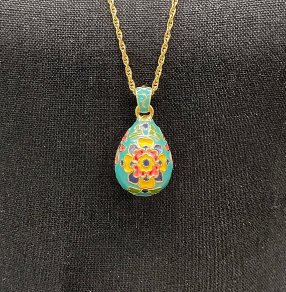 Joan Rivers Enameled Egg Pendant with Twisted Gold
