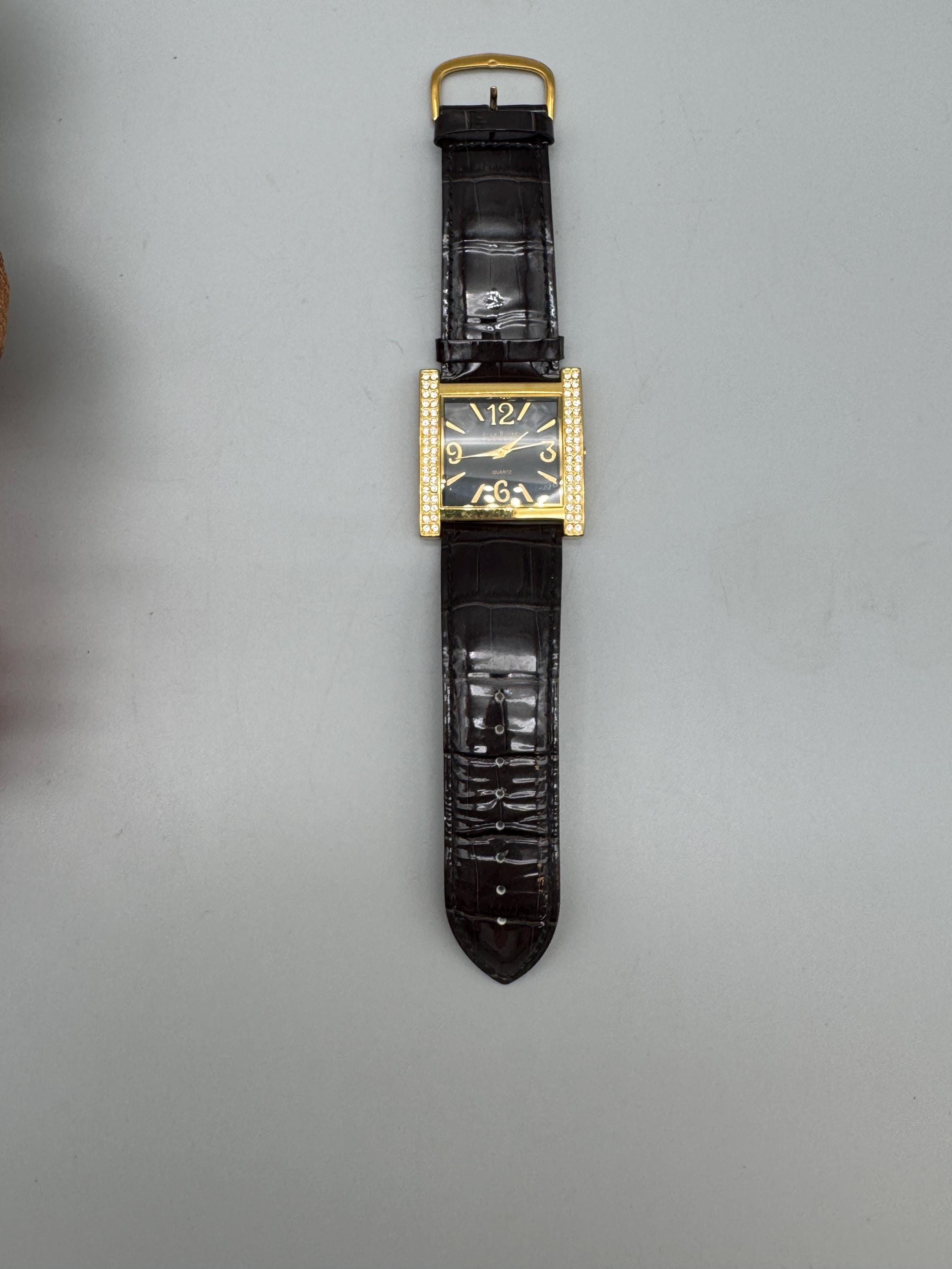 NEW - Joan Rivers Classic Collection Black Leather Watch  display picture 2