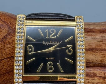 NEW - Joan Rivers Classic Collection Black Leather Watch  display picture 1