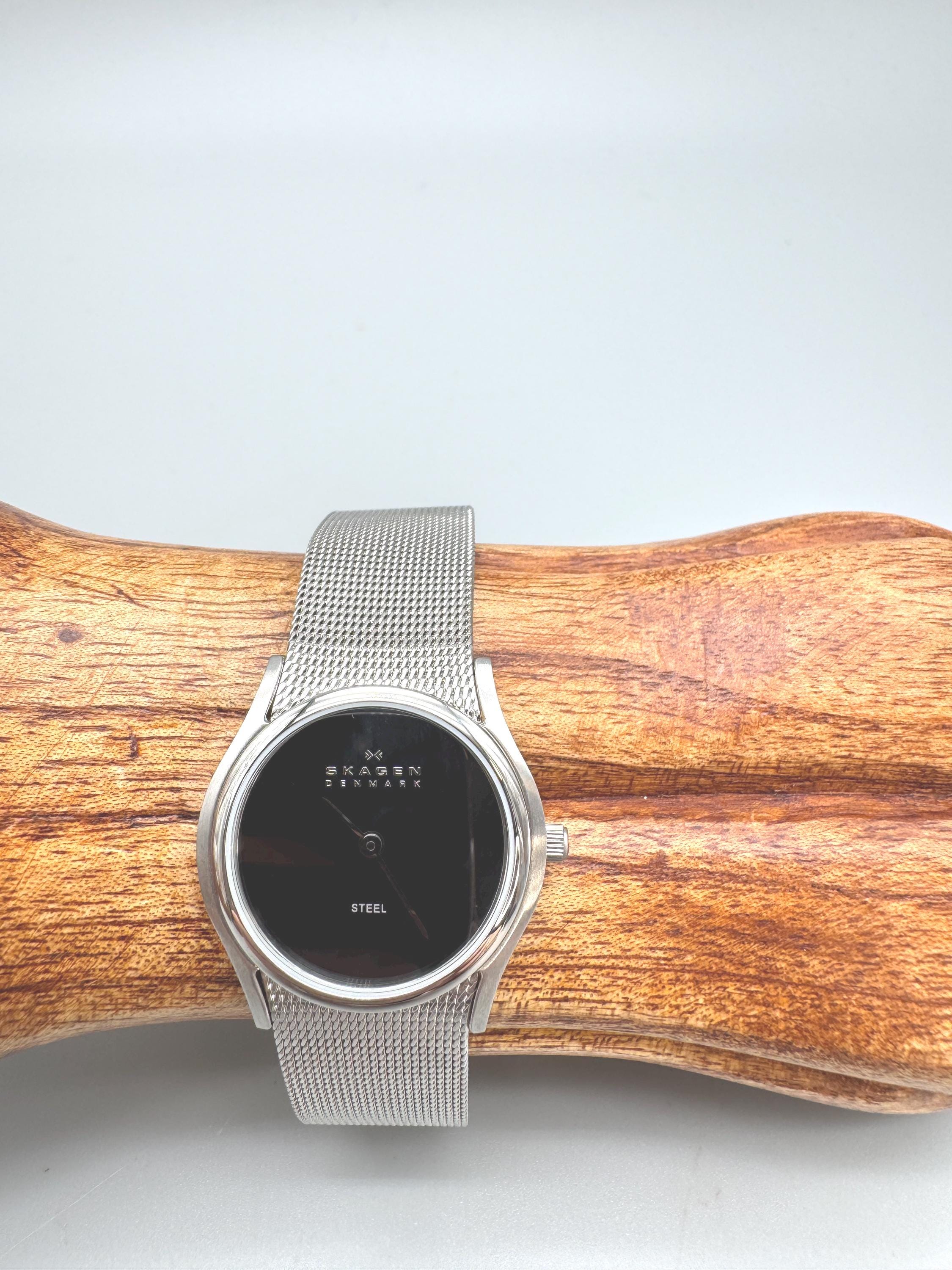 Skagen Steel Denmark Ladies Watch Black Dial Stainless Adjustable Bracelet Skagen Steel™ Brown MOP Dial Swarovski Crystal Mesh Band  main image 4