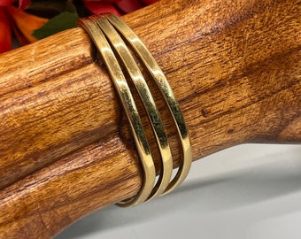 Vintage Sergio Lub California Wave Brass Cuff Bracelet