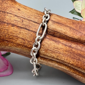 Sterling Silver Figaro Link Bracelet 7.5&quot;