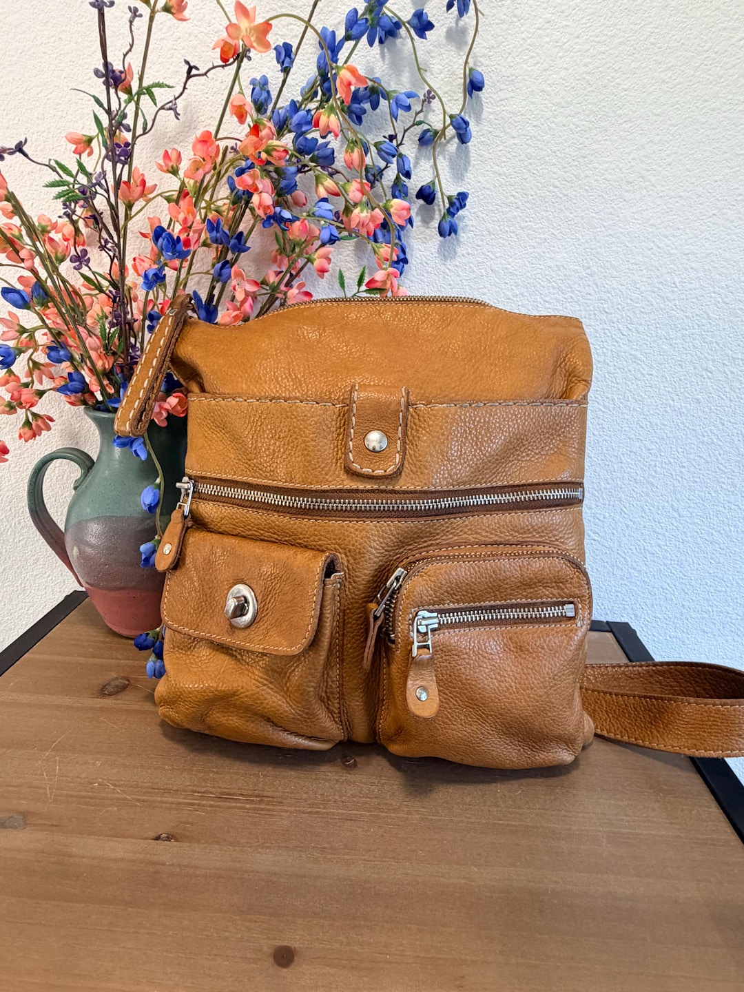Vintage Roots Leather Crossbody Purse - Etsy