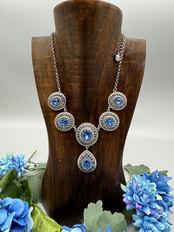 NEW - Monet Blue and silver statement necklace