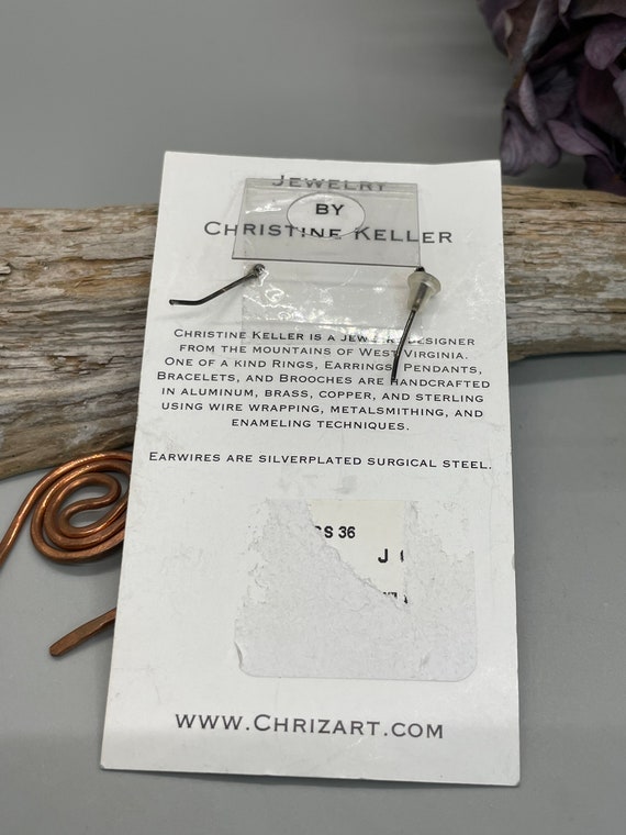 NWT Christine Keller Copper Drop Earrings - image 3