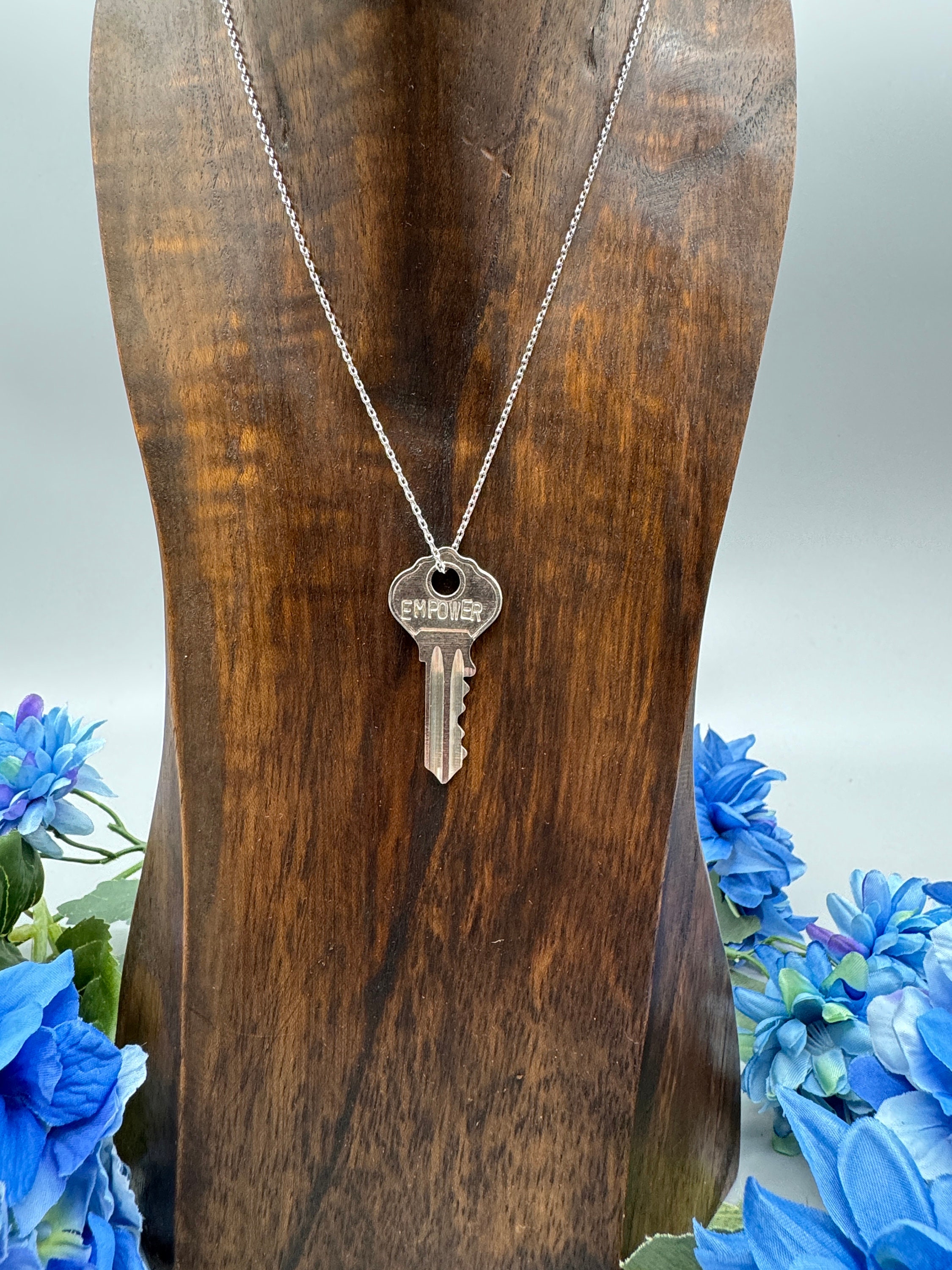 The Giving Keys Dainty Key Silver Necklace - Empower - Etsy