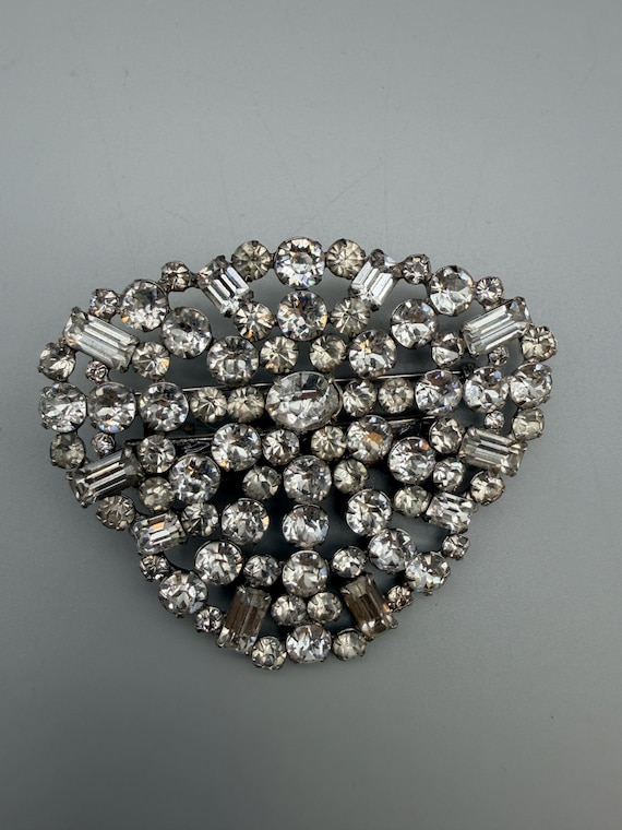 Vintage MidCentury Rhinestone Statement Brooch - image 8