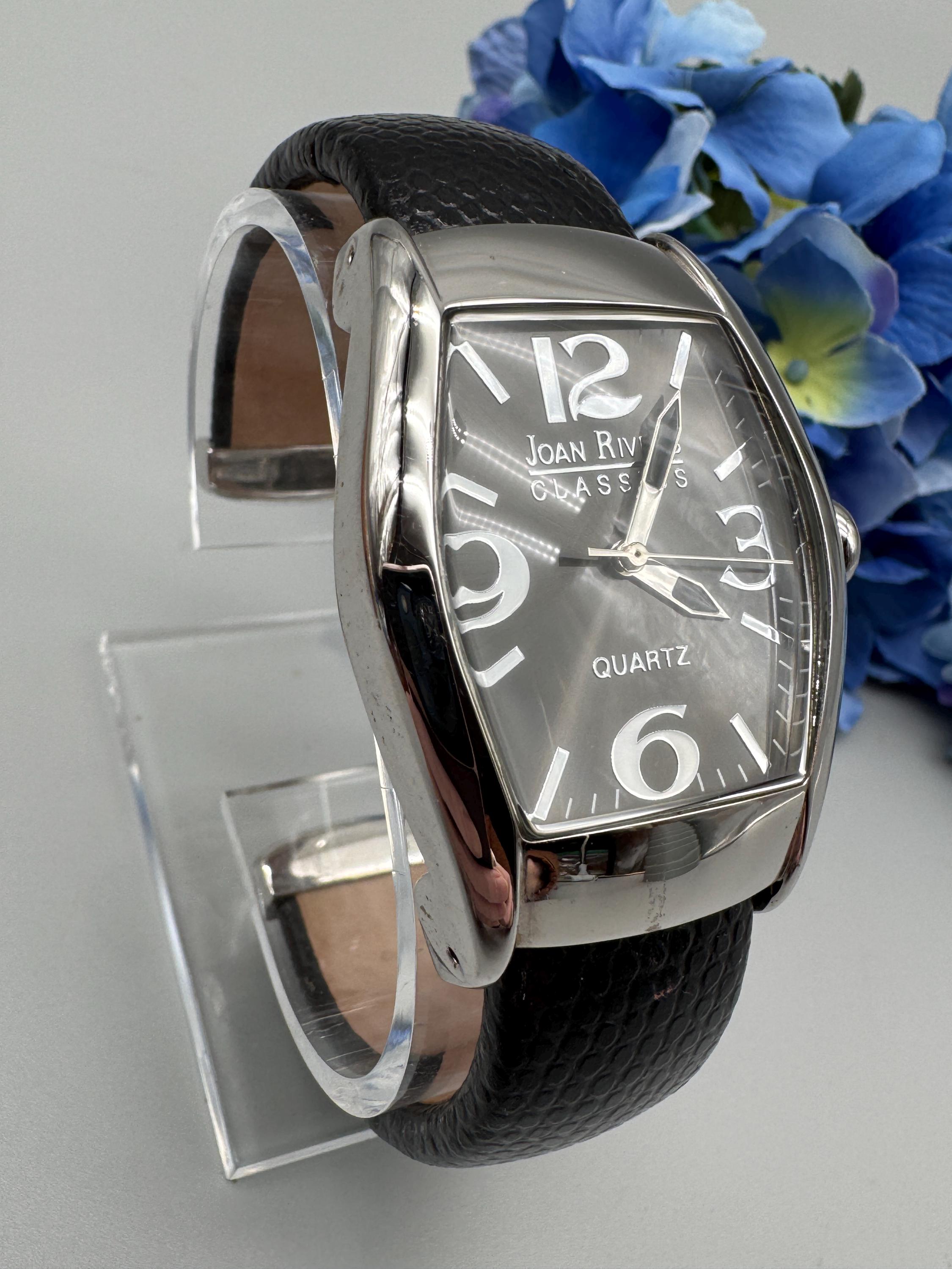 Vintage Joan Rivers Watch Women Silver Tone Oval Black Woven Leather In Box Joan Rivers Classics - Etsy main image 2