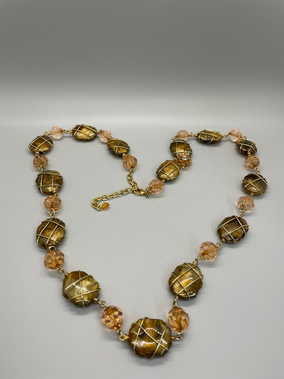 Joan Rivers Golden Brown Beads Wrapped with Gold … - image 3