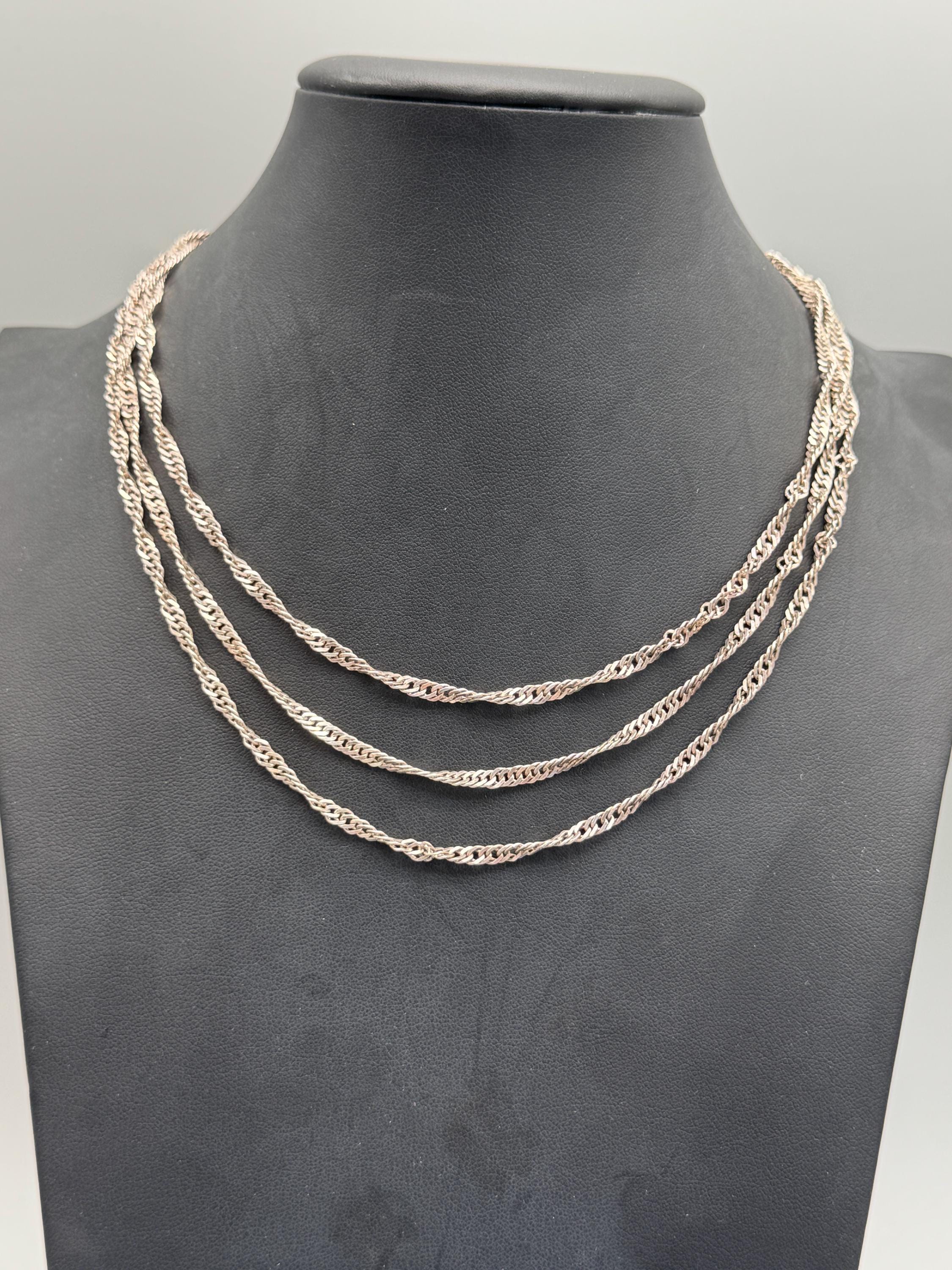 Sterling Silver KC Made in Italy Diamond-cut Twist 3 Strand