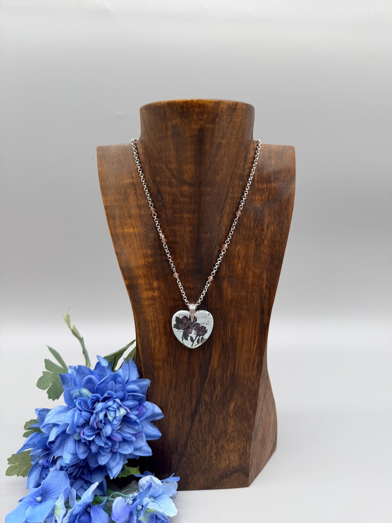 RETIRED - Brighton Vintage Flora Reversible Strength, Hope and Love Heart Necklace image 4