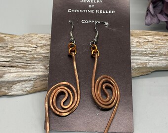 NWT Christine Keller Copper Drop Earrings