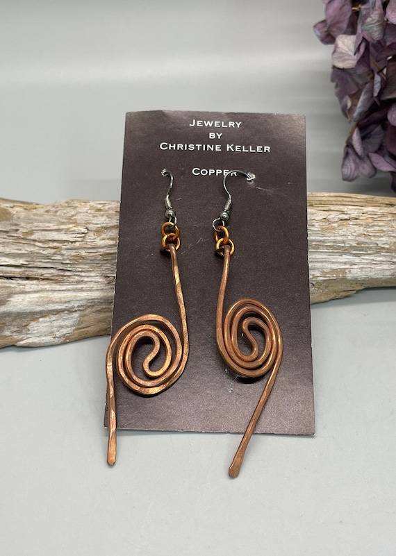 NWT Christine Keller Copper Drop Earrings - image 1