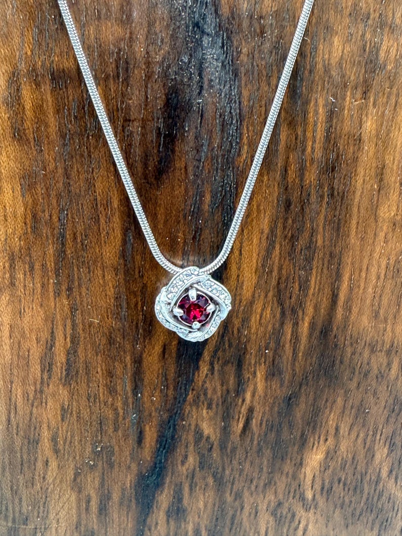 Brighton Eternity Knot Red Swarovski Crystal Statement Necklace image 1