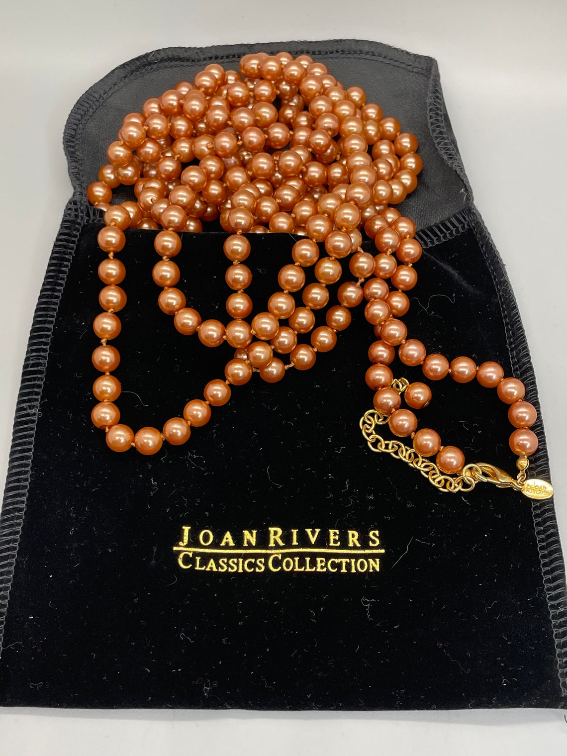 Joan Rivers Extra Long Copper Pearls 100 Long Etsy