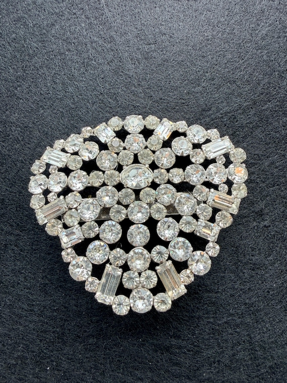 Vintage MidCentury Rhinestone Statement Brooch - image 1