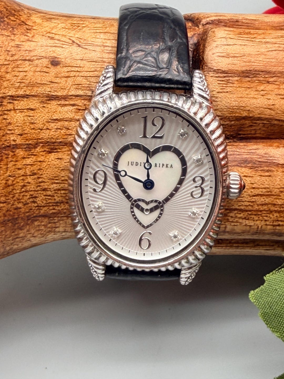 Judith Ripka Monaco Watch Brown Face Pave CZ Crystal Heart Tortoise Strap Runs Judith Ripka | Accessories | Judith Ripka Womens Watch  main image 4