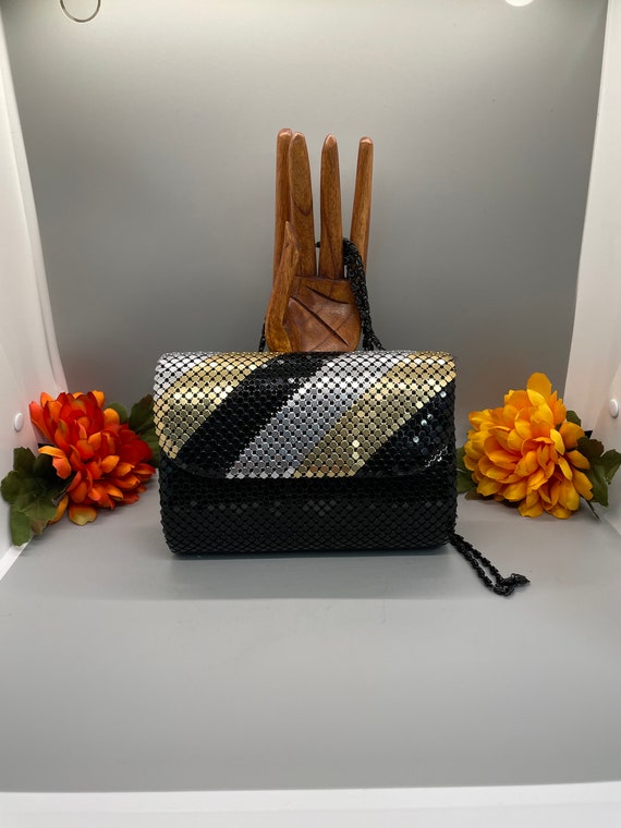 Vintage Art deco Metallic sequin evening bag - image 4