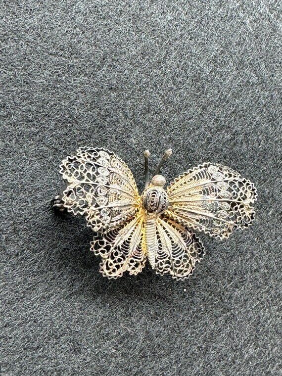 Broche Papillon Argent Art Nouveau - Antique, France, Argent Massif, Occasion à Vérifier