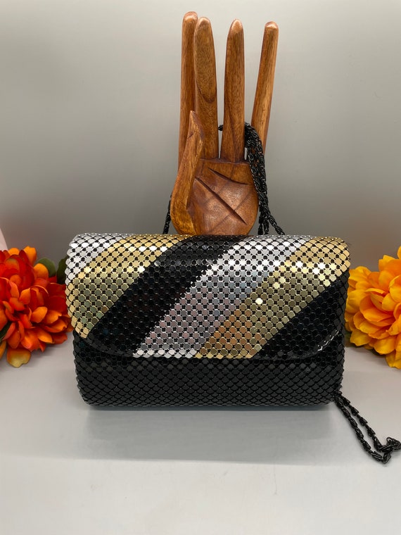 Vintage Art deco Metallic sequin evening bag - image 1