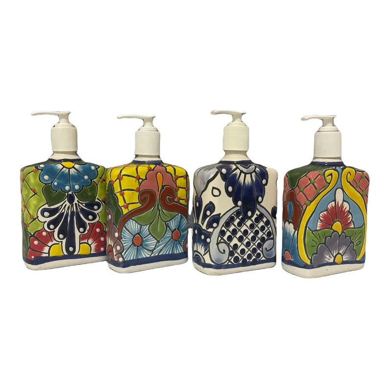 Soap Dispenser Ceramic Décor Talavera Kitchen, Patio and Garden Pottery Mexican Décor Hand Painted Ceramic Pottery Mexican Folk Art image 3