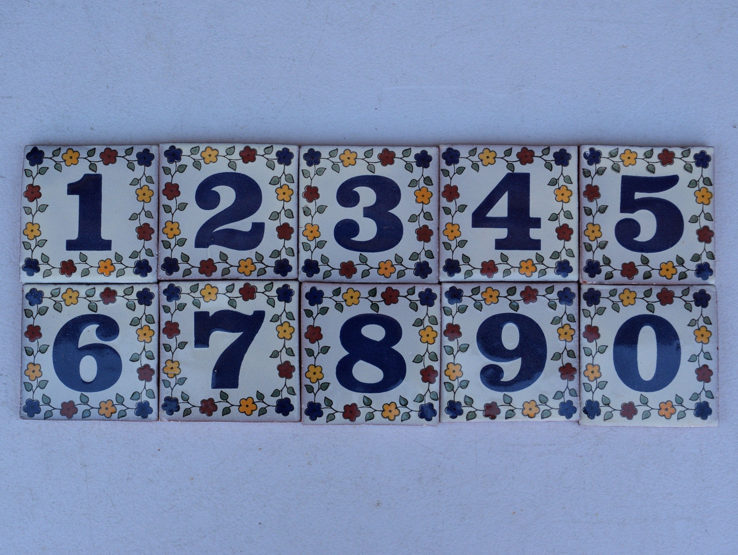 Tile House Numbers Ceramic Talavera 4 X 4 Inhes Home Address Etsy