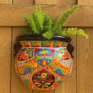 Pot Talavera Wall Planter Pottery | Ceramic Kitchen Home Patio Garden Pottery | Flower Pot Succulent Planter | Talavera Mexican Pottery