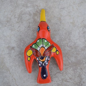 Hummingbird Ceramic Talavera Home Kitchen Patio Garden Pottery Decor Mexican Talavera Ceramic Has Hole In the Back For