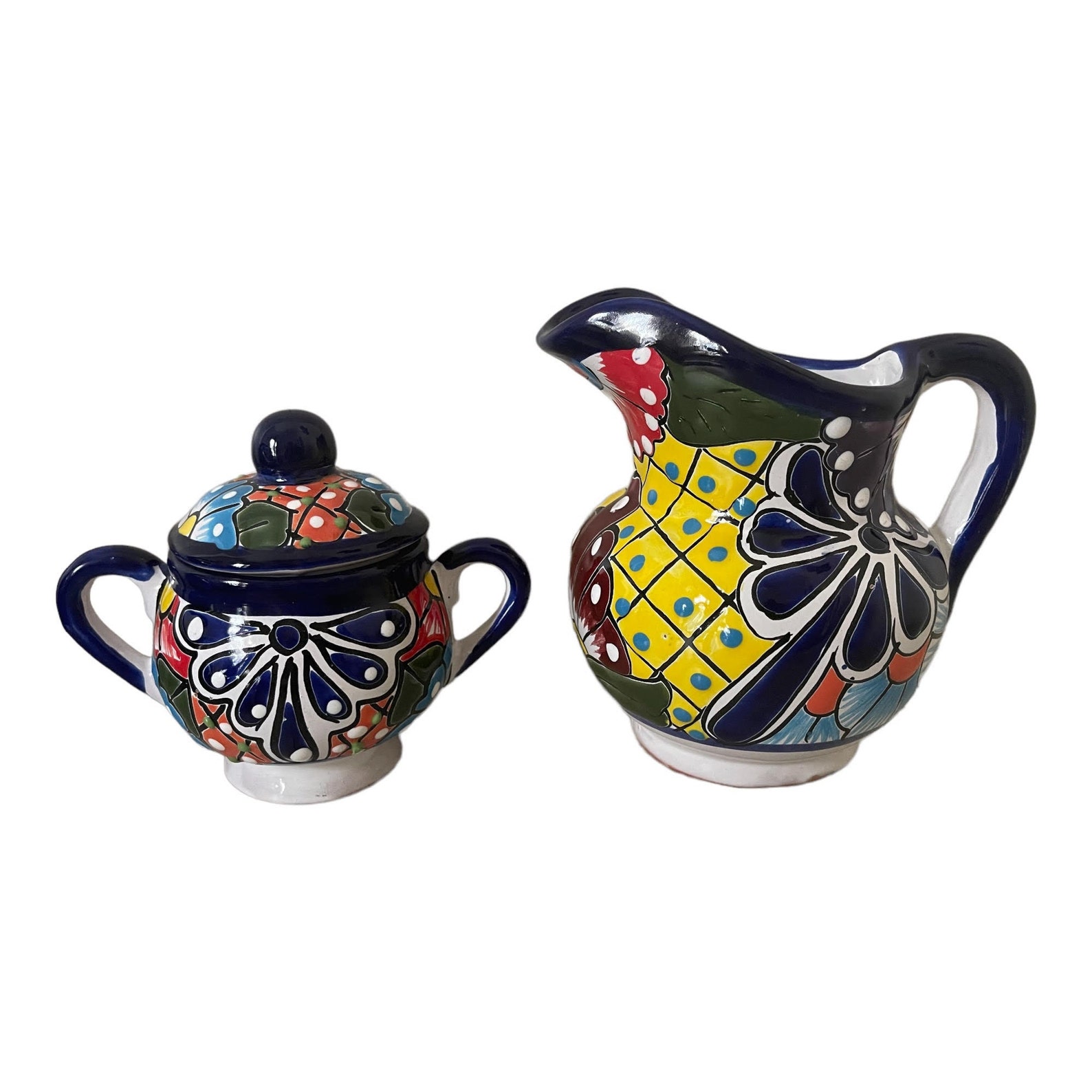 Sugar and Creamer Set Talavera Ceramic Set of 2 Home Kitchen Etsy