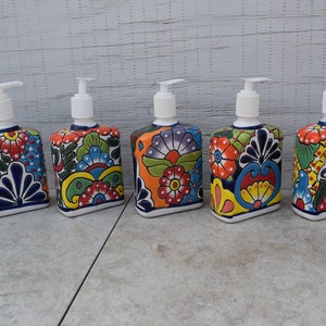 Soap Dispenser Ceramic Décor Talavera Kitchen, Patio and Garden Pottery Mexican Décor Hand Painted Ceramic Pottery Mexican Folk Art image 6