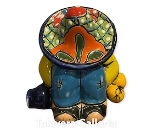 Sombrero Siesta Mini Mexican Dude Talavera Ceramics Home Kitchen Patio Garden Pottery Décor  5" x  4 1/2"  x  3 1/2"