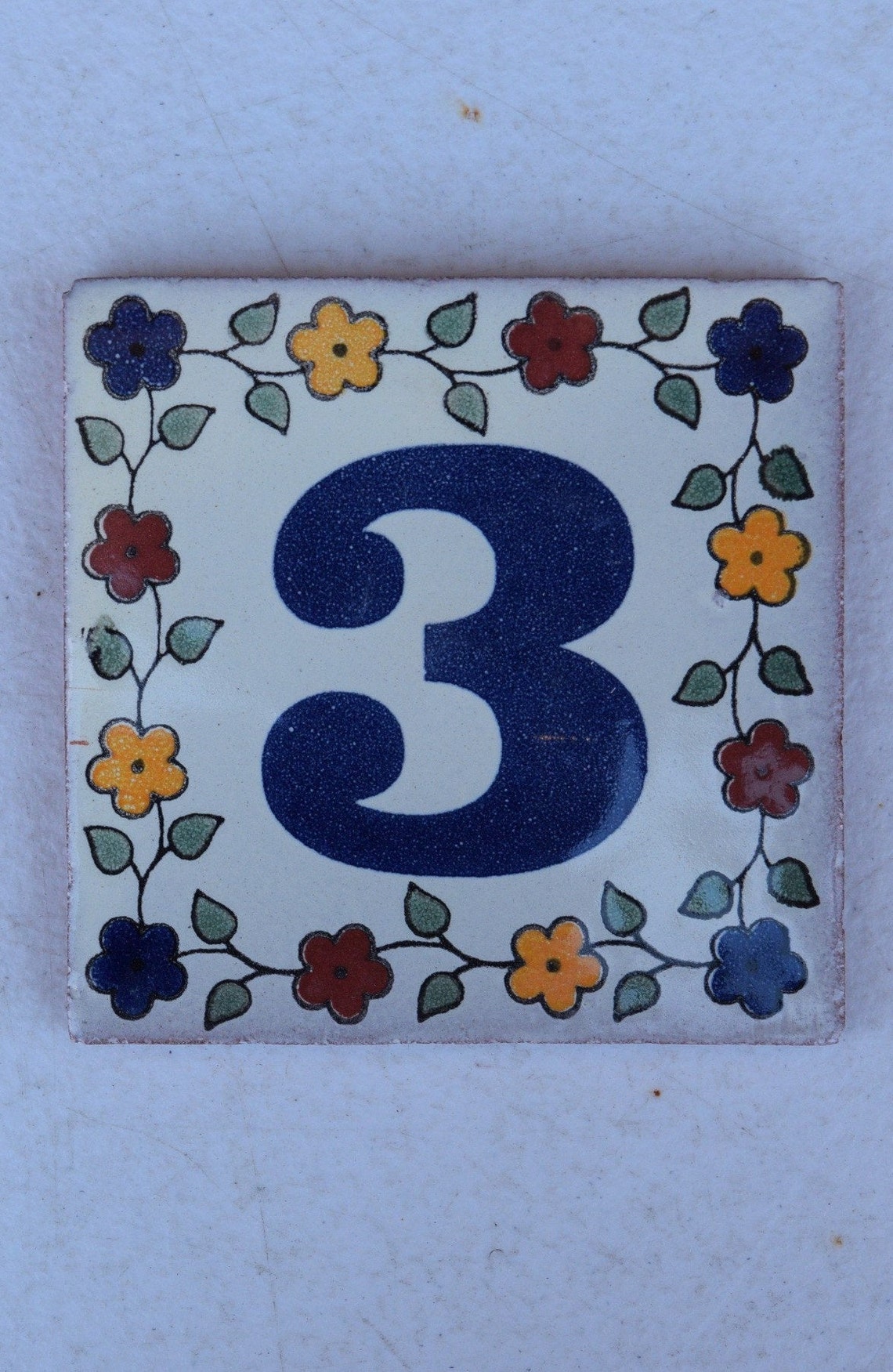 Tile House Numbers Ceramic Talavera 4 X 4 Inhes Home Address Etsy