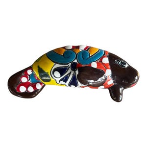 Manatí bebé Talavera / Hogar, cocina, patio y jardín / Decoración de animales de cerámica / L 6" An 4" Profundidad 1" / Decoración de cerámica Talavera