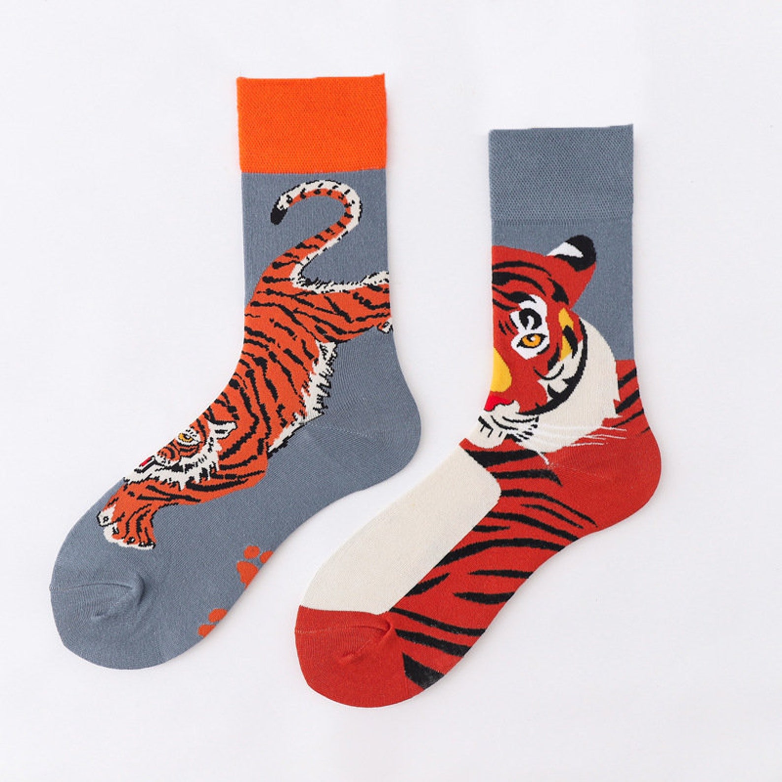 Mismatch Tiger Socks One Size fits All Socks Unisex Socks Etsy